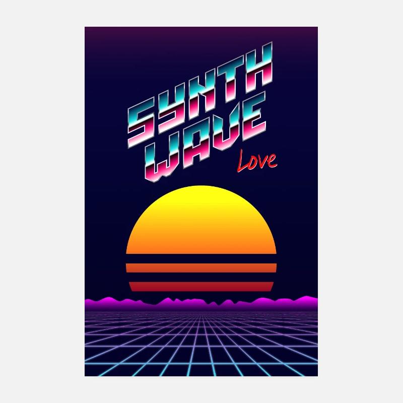 Synthwave Love Poster 8" x 12" (20x30 cm)
