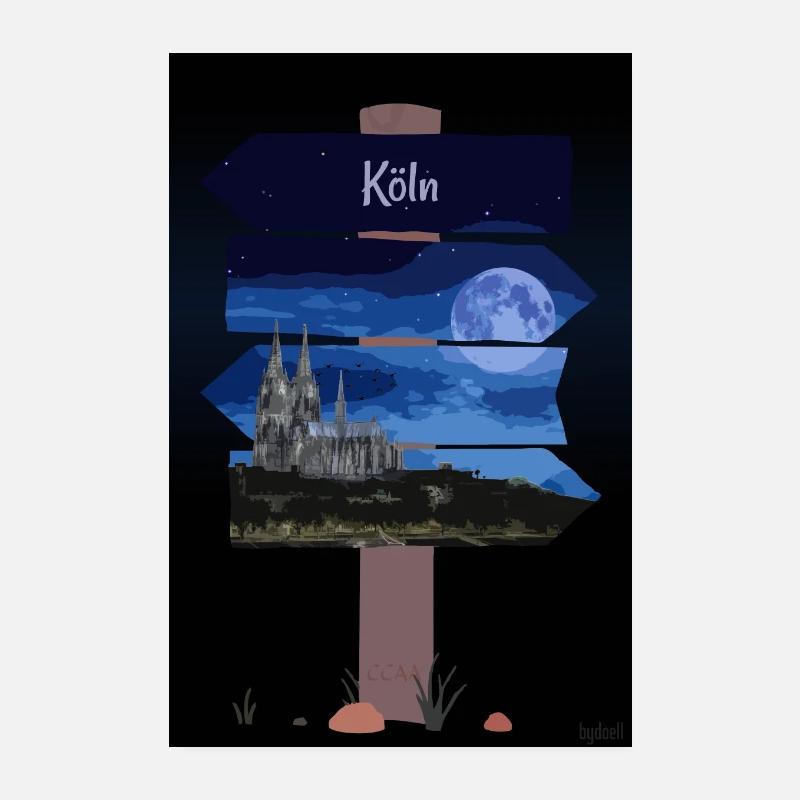 Wegweiser Köln - Poster Poster 20x30 cm