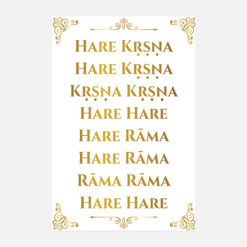 Affiche Maha mantra avec lettrage or Poster 20 x 30 cm