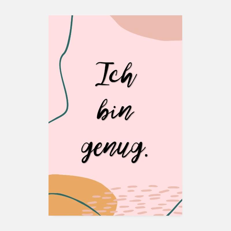Ich bin genug. Affirmation. 01-01-a01 - Poster 20x30 cm - Weiß