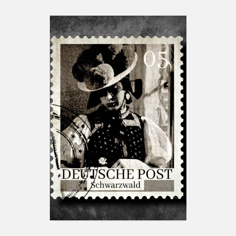 Briefmarke Schwarzwald Poster 20x30 cm