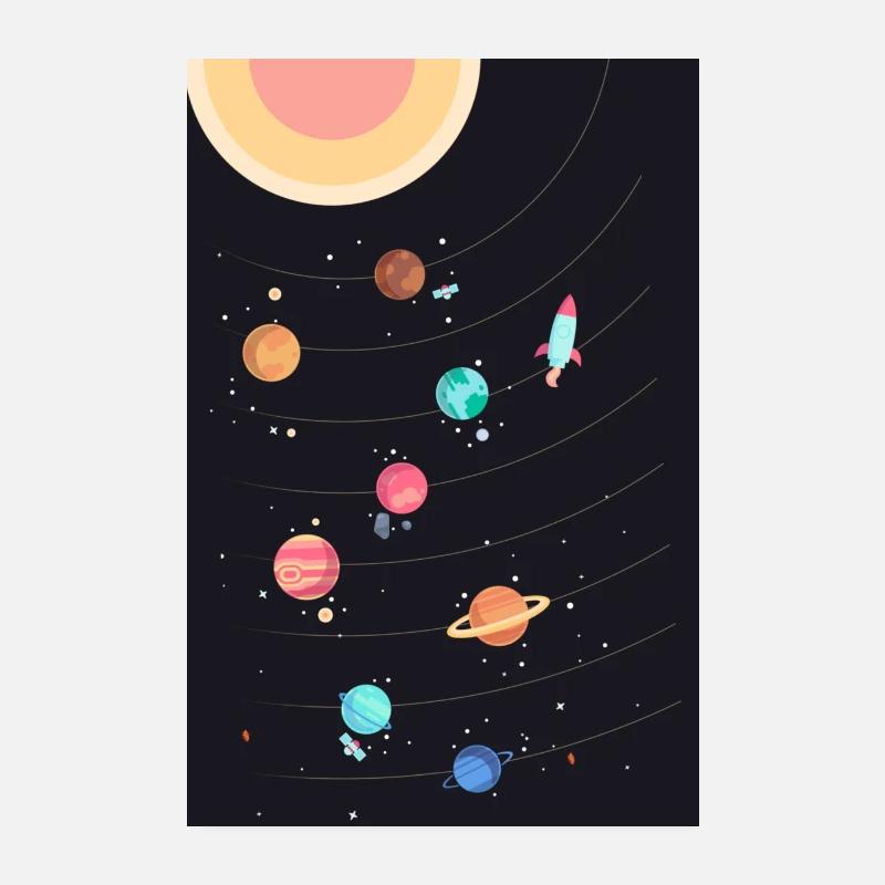Sonnensystem kindgerecht Poster 20x30 cm