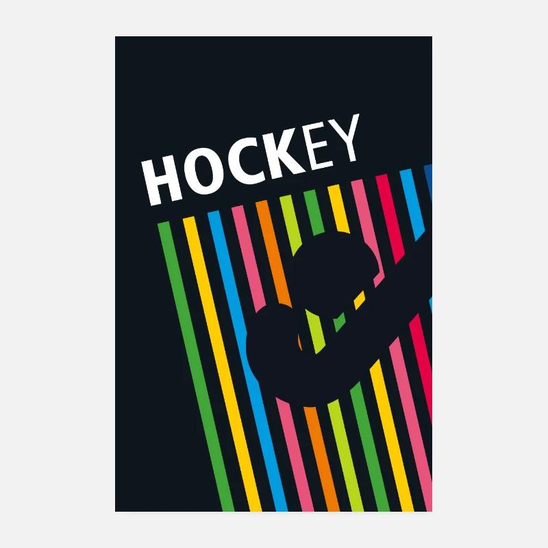 Hockey poster colorful Poster 8" x 12" (20x30 cm)