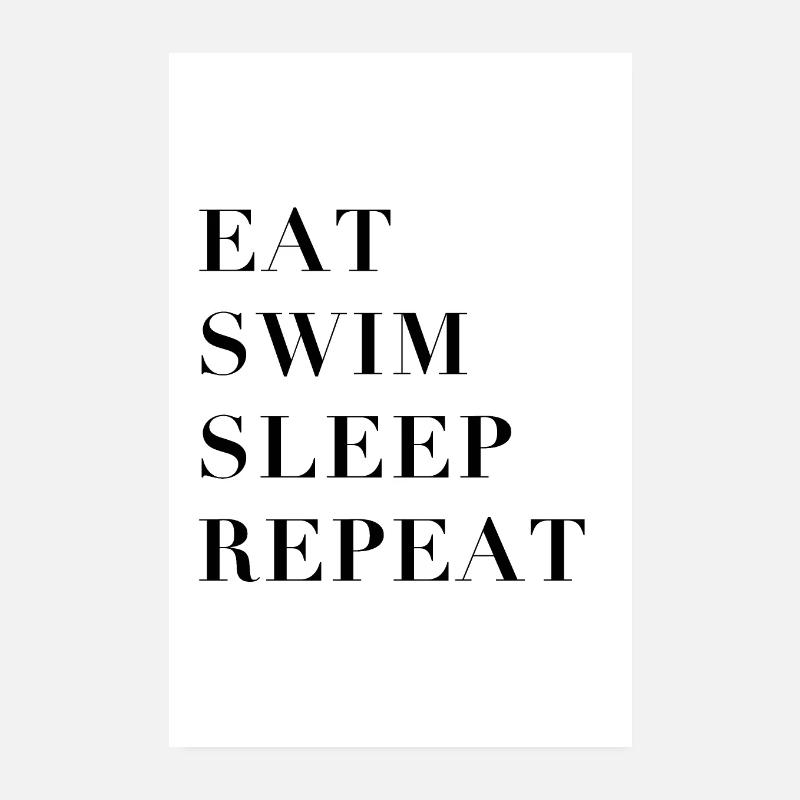 Schwimmer-Routine - Poster 20x30 cm - Weiß