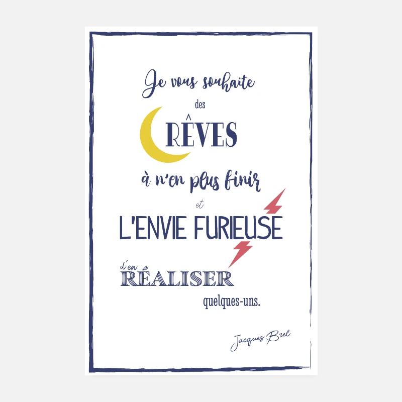 Affiche voeux jacques brel Poster 20 x 30 cm