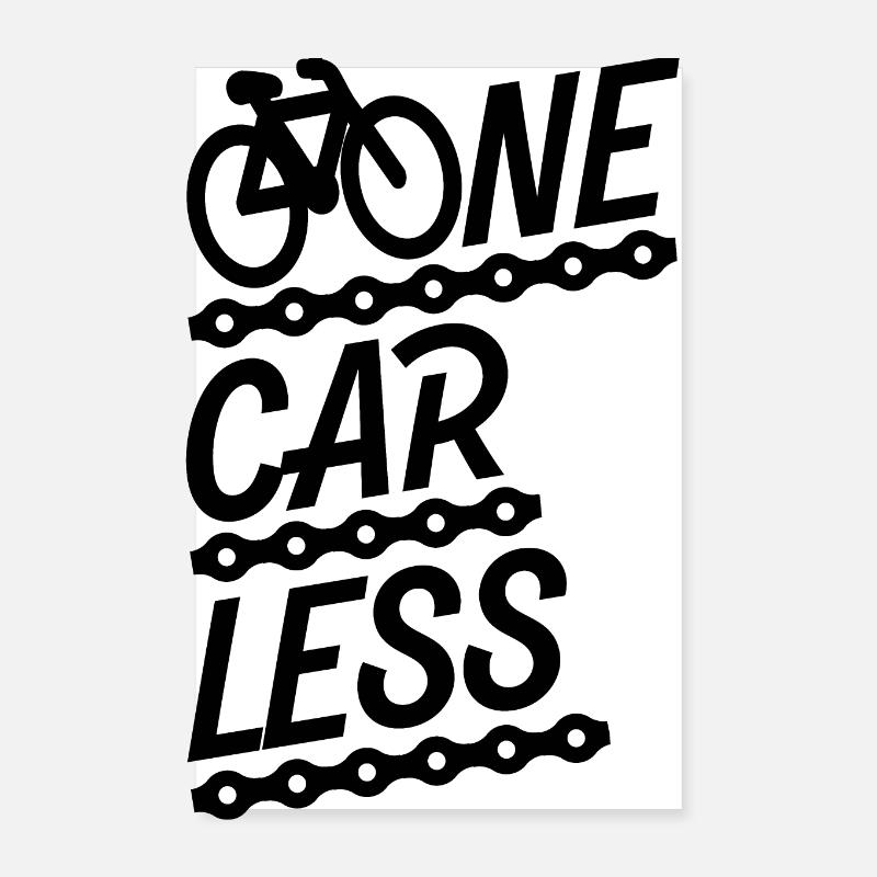 Vélo vélo - Une voiture en moins Environnement durable Poster 20 x 30 cm
