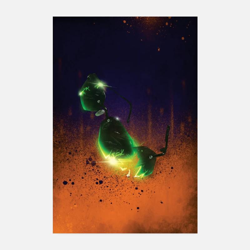 Zerbrochene dunkle Brille Poster 20x30 cm