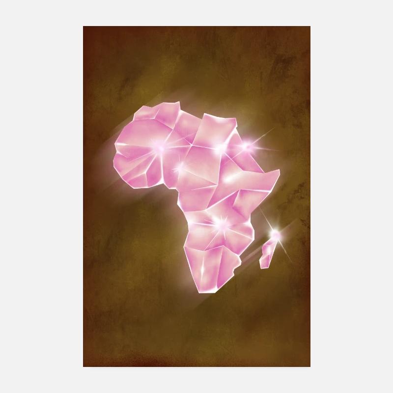 Diamant Afrika - Poster 20x30 cm - Weiß