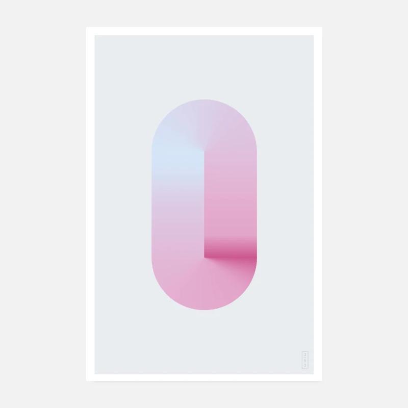 Erweitert - Fuchsia - Light - Poster 20x30 cm - Weiß