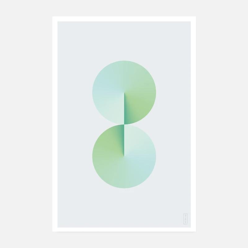 Eight - Verdant - Light - Poster 8" x 12" (20x30 cm) - white