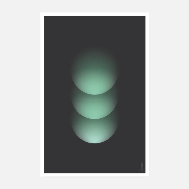 Tri-Sphere - Grün - Dunkel Poster 20x30 cm