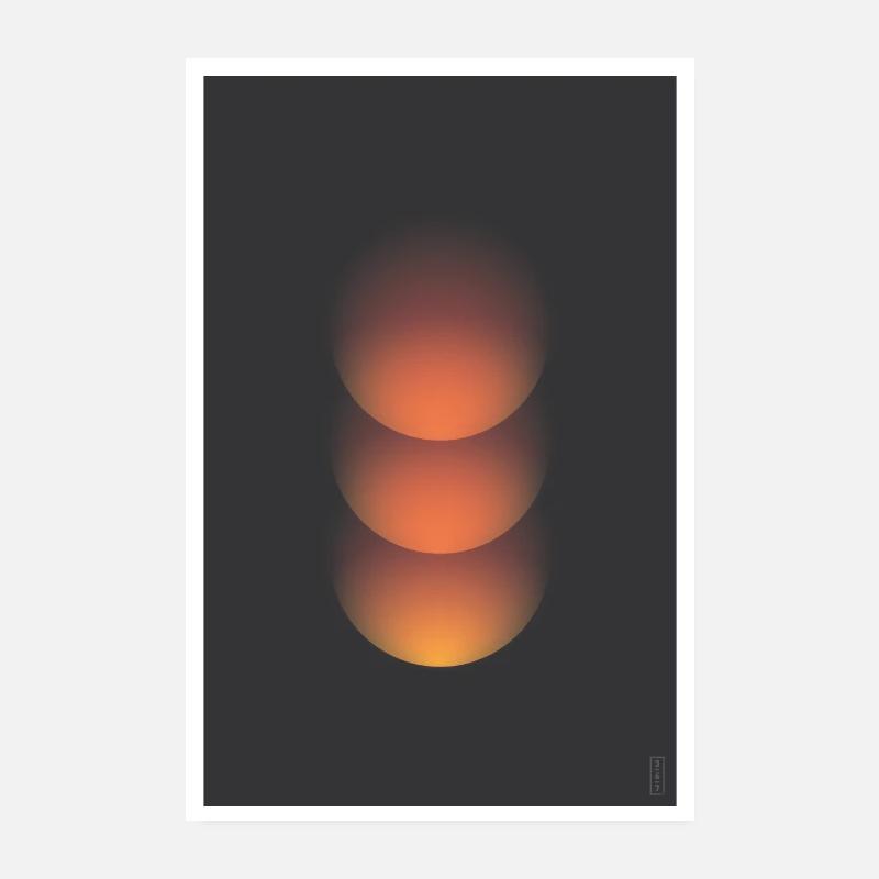 Tri-Sphere - Titian - Dark Poster 8" x 12" (20x30 cm)