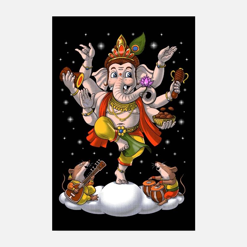 Divinité hindoue de l’éléphant Ganesha Poster 20 x 30 cm