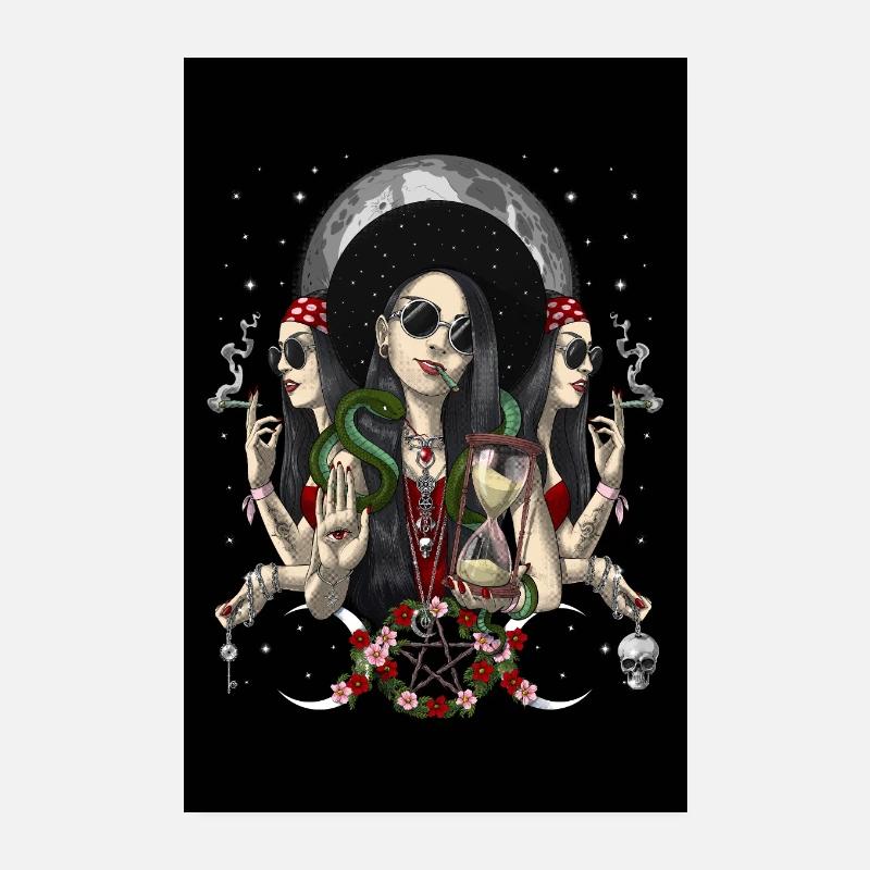 Hecate Triple Moon Goddess Poster 8" x 12" (20x30 cm)