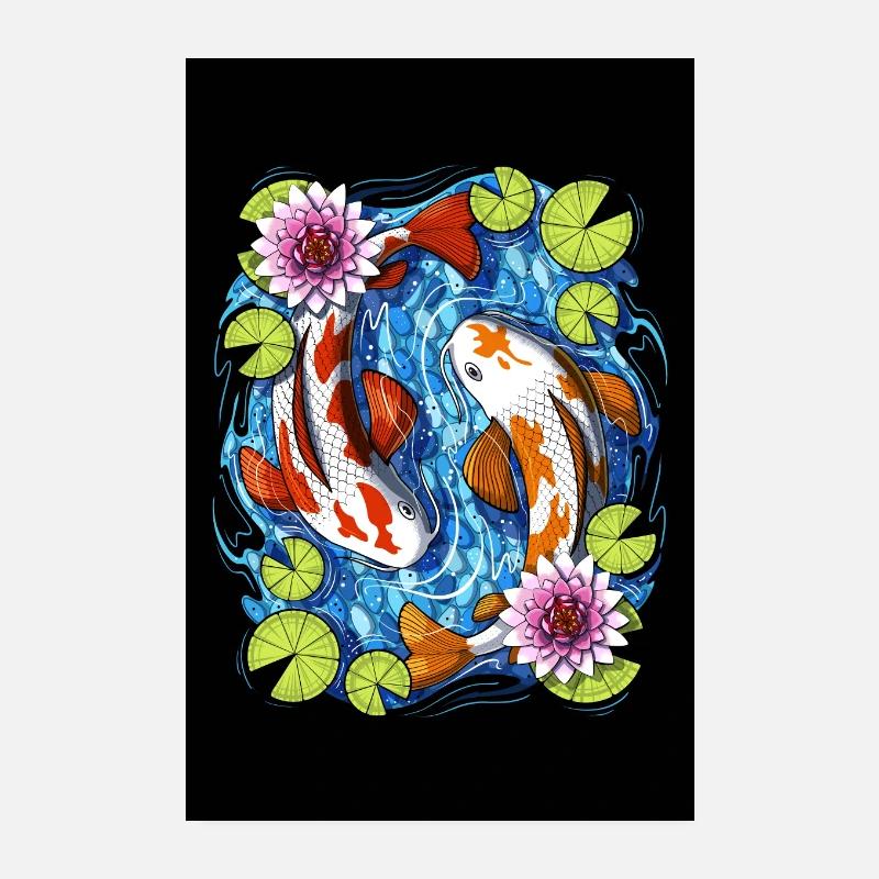 Japanese Koi Fish Poster 8" x 12" (20x30 cm)