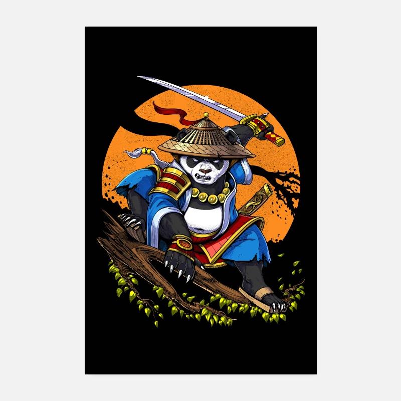 Panda Bear Guerrier Samouraï Poster 20 x 30 cm