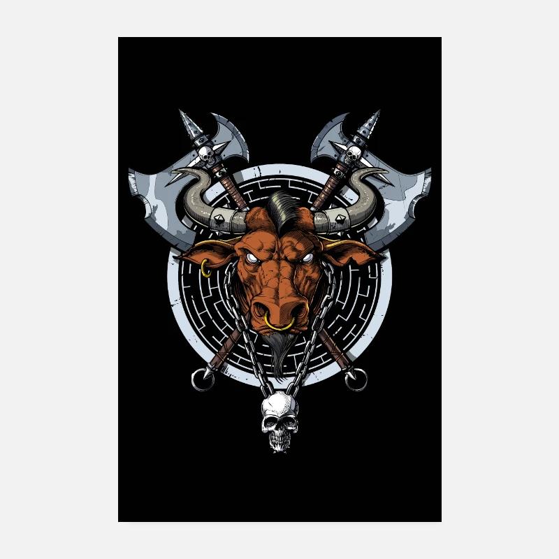 Minotaurus der griechischen Mythologie Poster 20x30 cm
