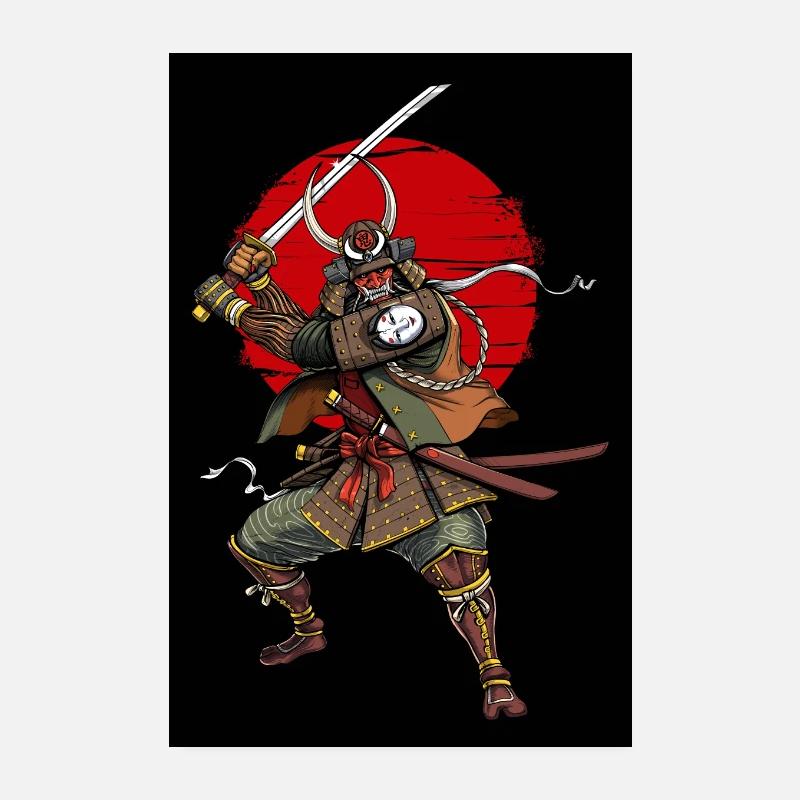 Guerrier Samouraï Démon Poster 20 x 30 cm