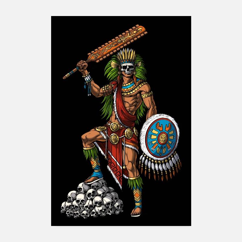Aztekischer Schädelkrieger Poster 20x30 cm