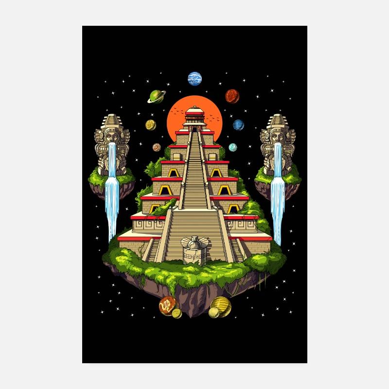 Raum Aztekische Pyramide Poster 20x30 cm