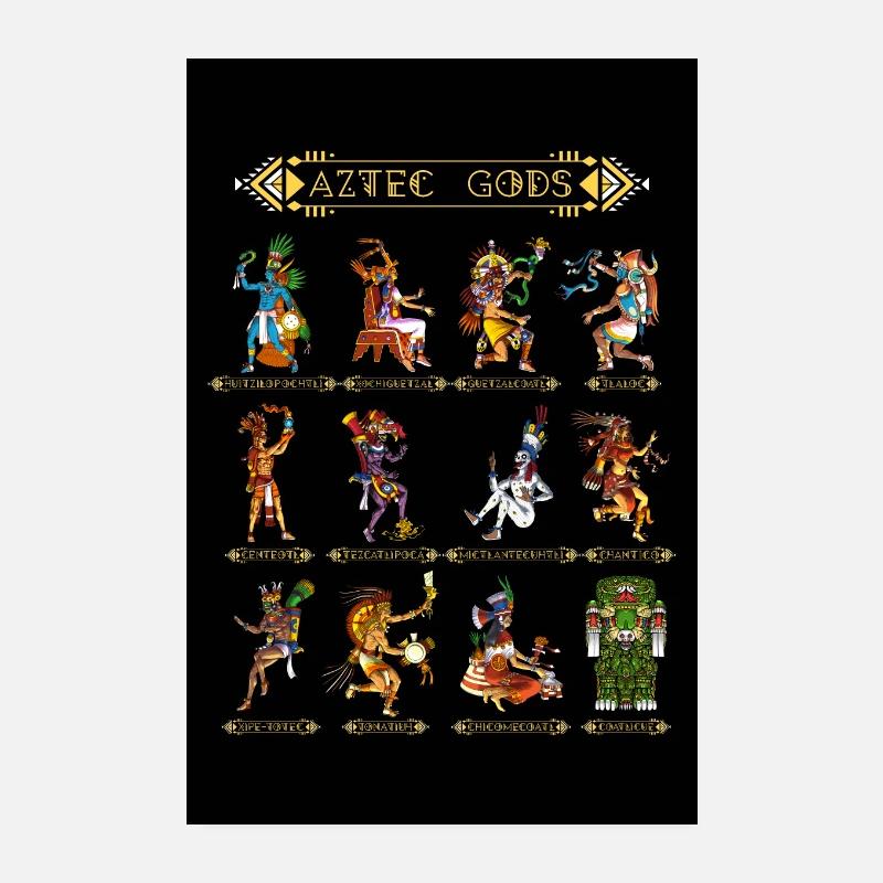 Aztec Civilization Mythology Gods Poster 8" x 12" (20x30 cm)