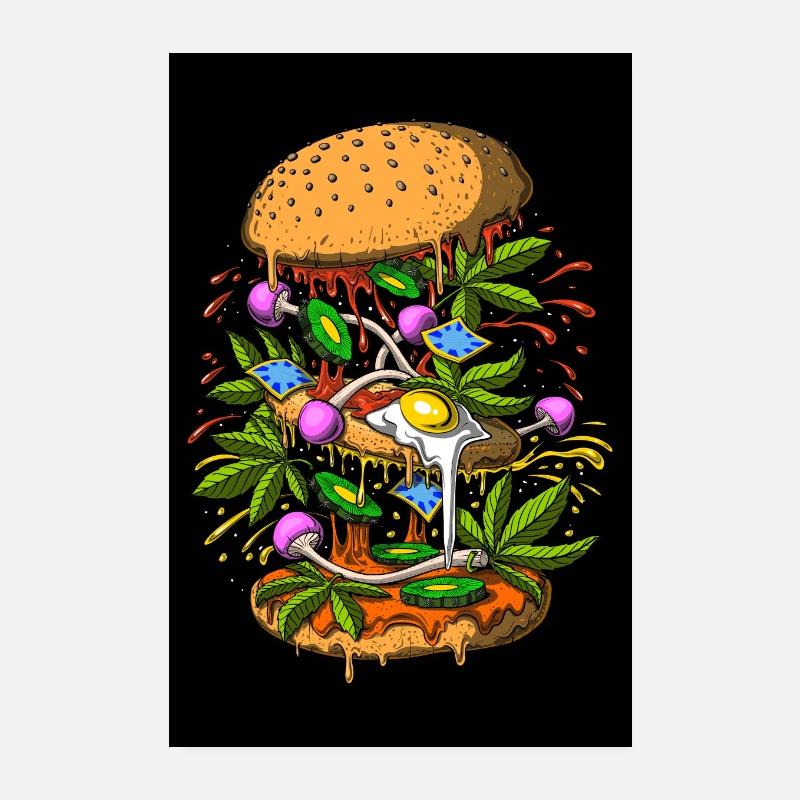 Burger psychédélique Poster 20 x 30 cm
