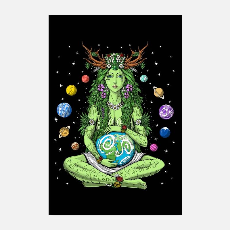 Mutter Erde Göttin Gaia - Poster 20x30 cm - Weiß