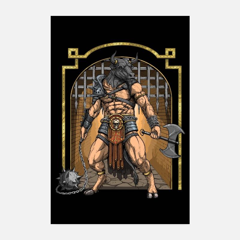 Minotaurus der griechischen Mythologie Poster 20x30 cm