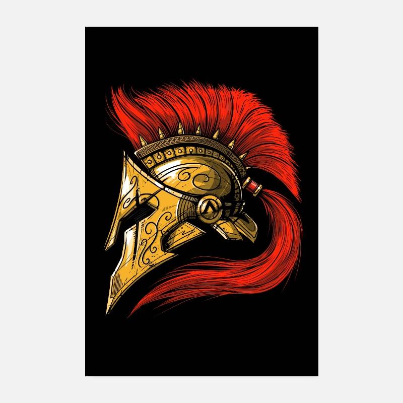 Spartan Warrior Helm Poster 20x30 cm