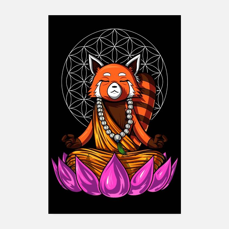 Méditation de l’ours panda roux Poster 20 x 30 cm