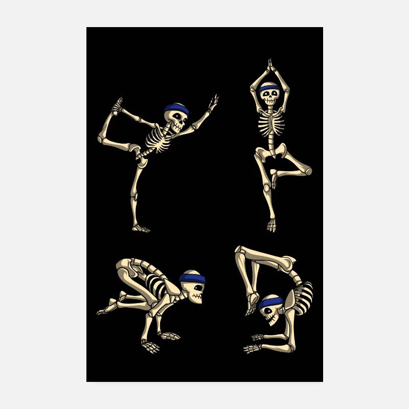 Poses de yoga squelette Poster 20 x 30 cm