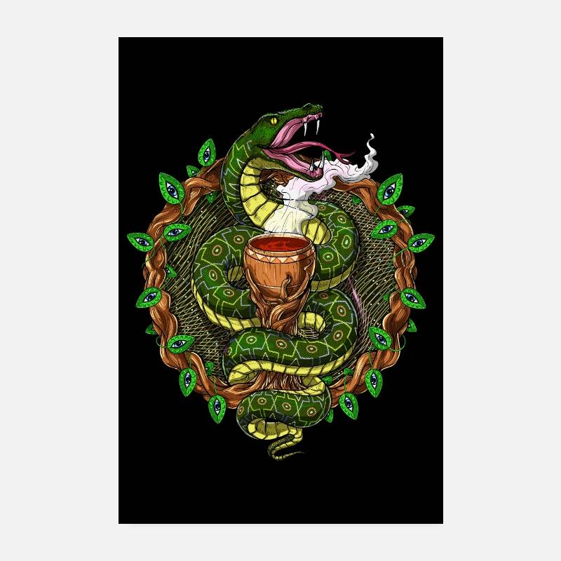 Serpent Ayahuasca psychédélique Poster 20 x 30 cm