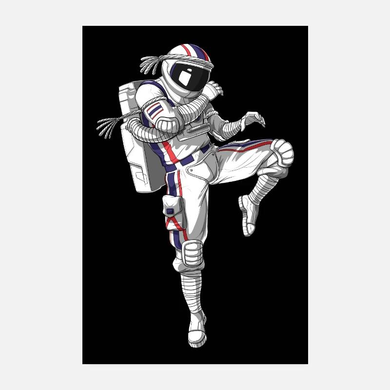 Muay Thai Astronaut - Poster 8" x 12" (20x30 cm) - white