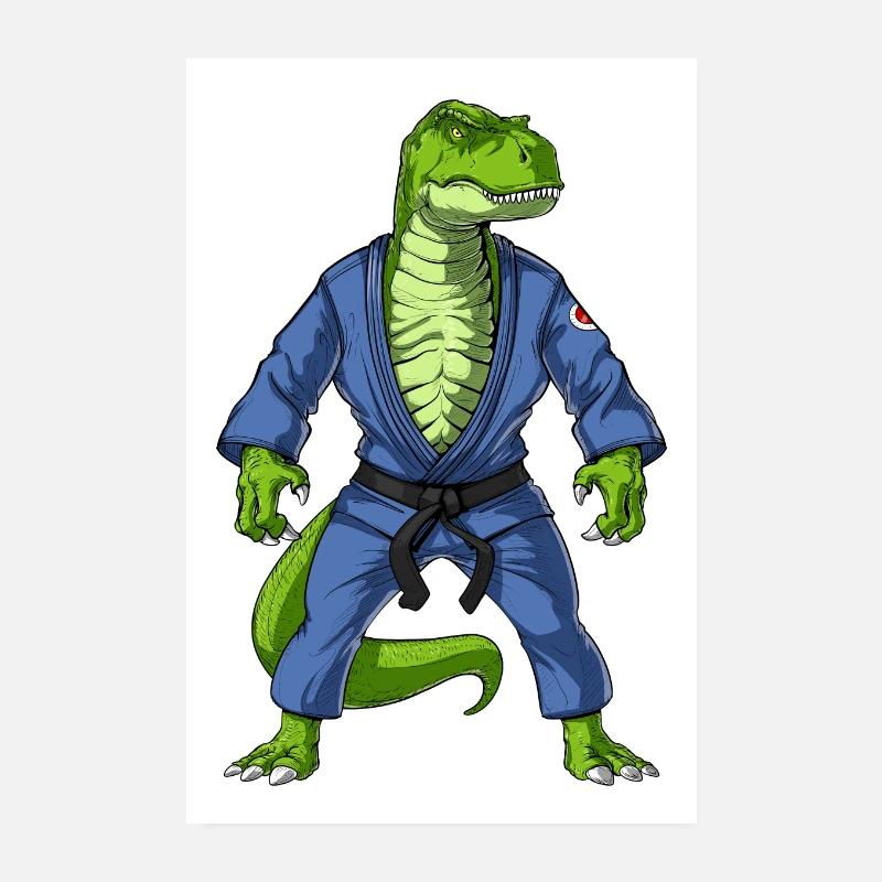 Jiu-Jitsu T-Rex Dinosaure Poster 20 x 30 cm