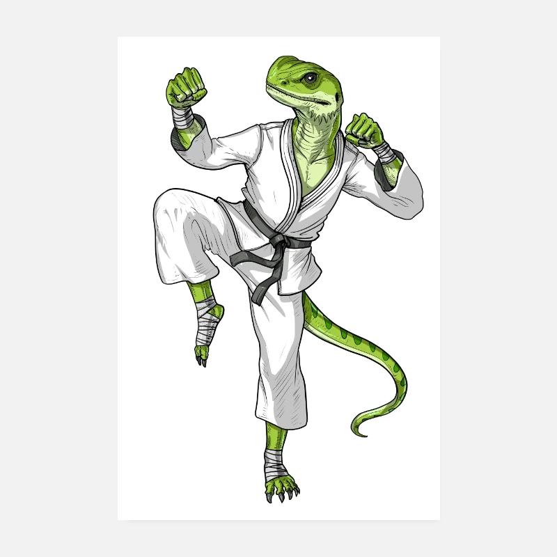 Karaté Lézard Poster 20 x 30 cm