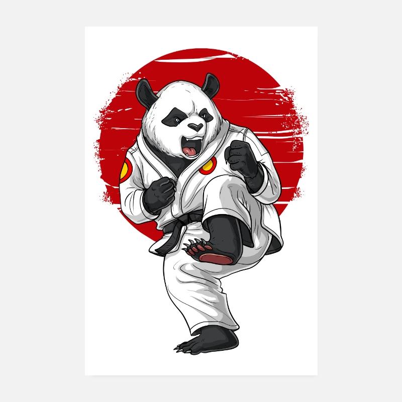 Panda Bear Karate - Poster 8" x 12" (20x30 cm) - white