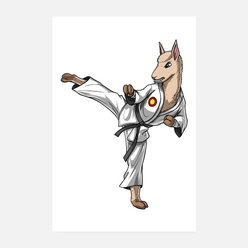 Karaté Llama Poster 20 x 30 cm