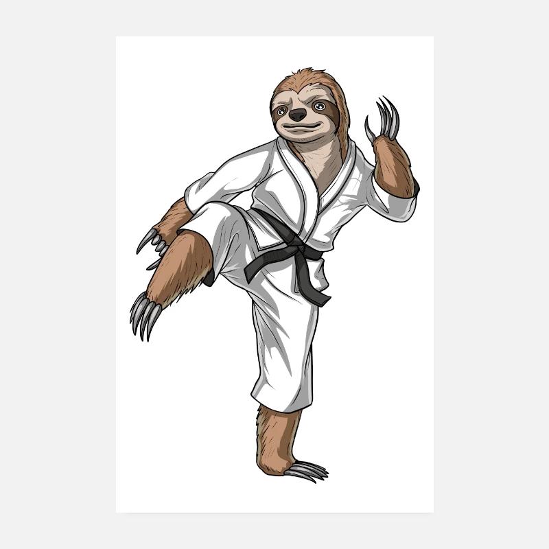 Sloth Karate Poster 8" x 12" (20x30 cm)