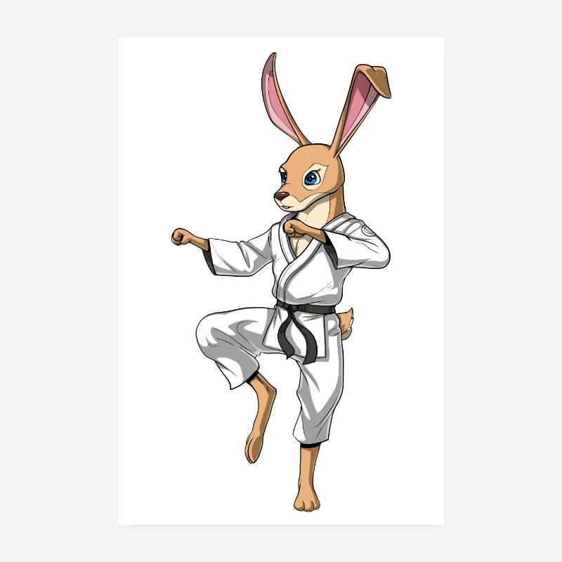 Karaté lapin Poster 20 x 30 cm
