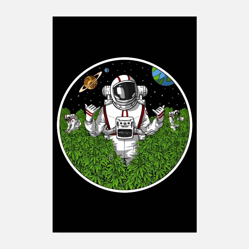 Astronaute Weed Stoner Poster 20 x 30 cm