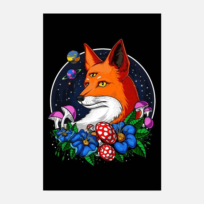 Psychedelischer Fuchs Poster 20x30 cm