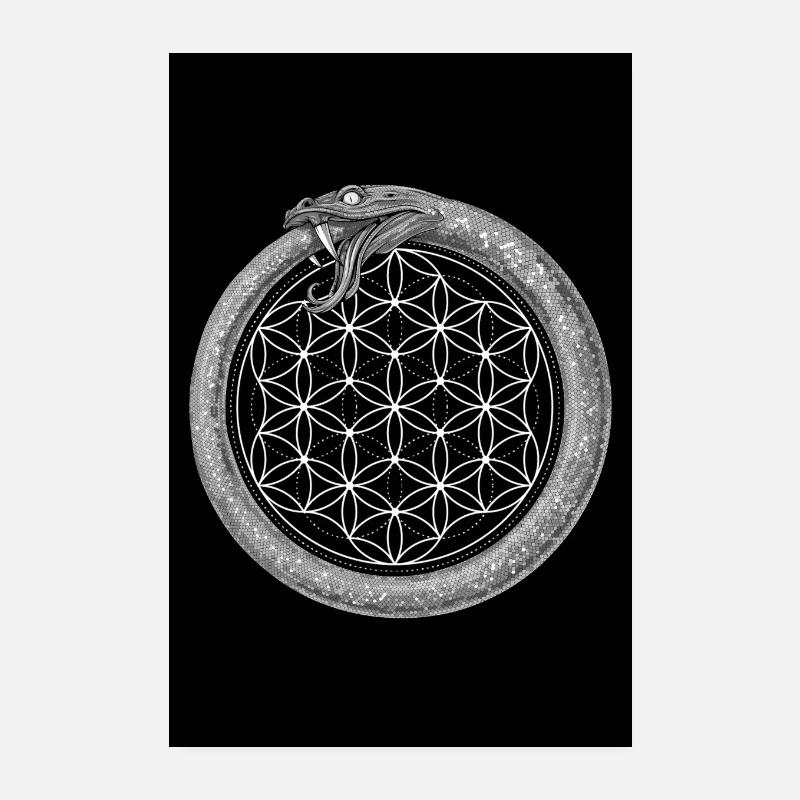 Ouroboros Fleur de Vie Poster 20 x 30 cm