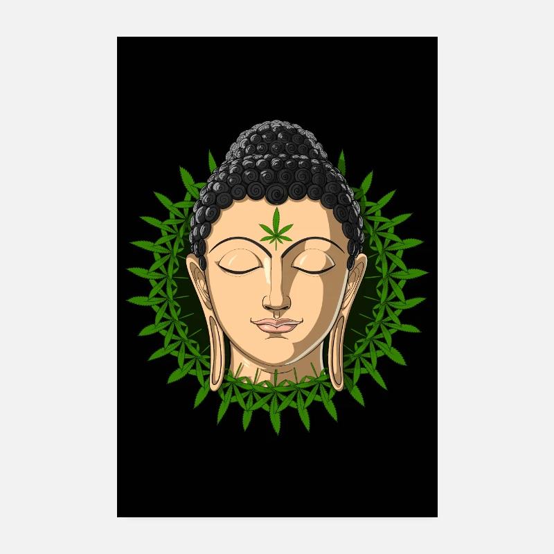 Weed Buddha - Poster 8" x 12" (20x30 cm) - white