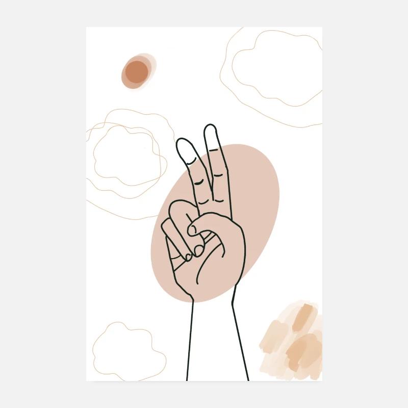 Signe de la main de la victoire dans le style Boho Poster 20 x 30 cm