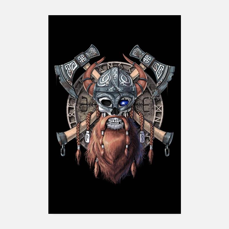 Wikingerkrieger-Schädel Poster 20x30 cm
