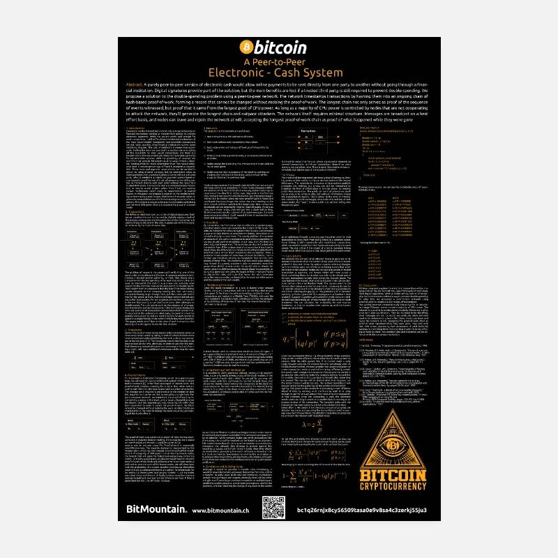 Bitcoin Whitepaper - Poster - Poster 20x30 cm - Weiß
