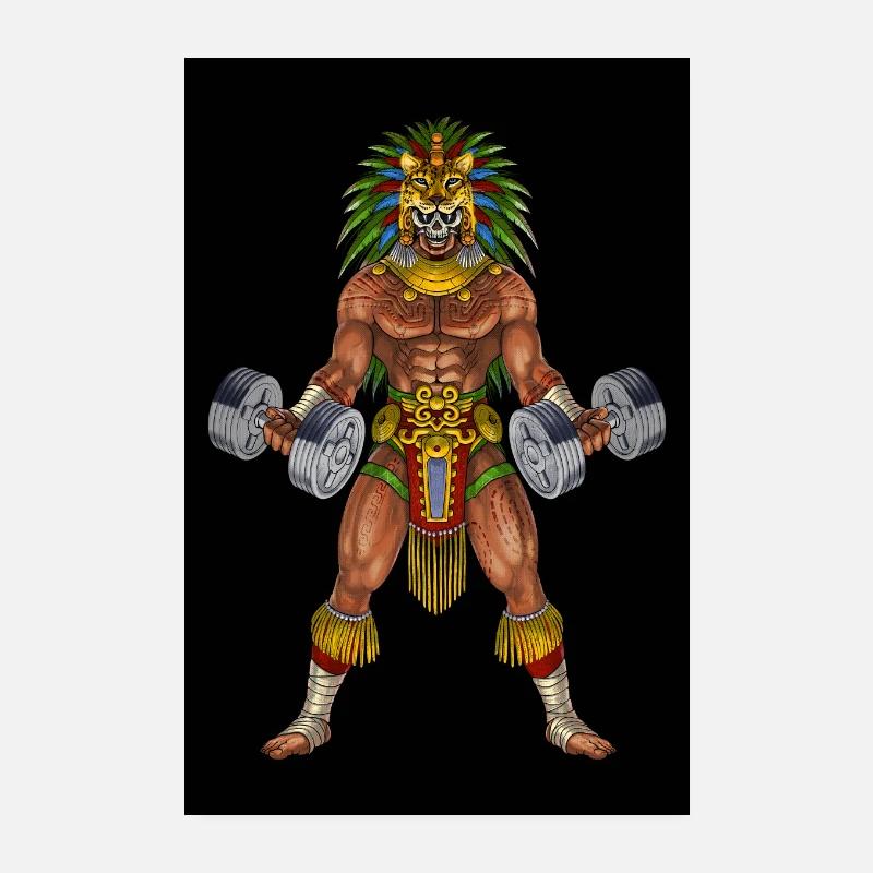 Culturiste Aztèque Guerrier Poster 20 x 30 cm