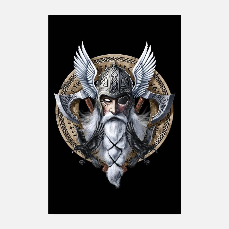 Viking Warrior God Odin Poster 8" x 12" (20x30 cm)