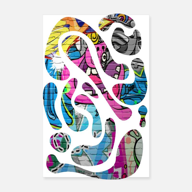 Graffiti-Stil Splash Hip Hop Farben Maler Farbe Poster 20x30 cm