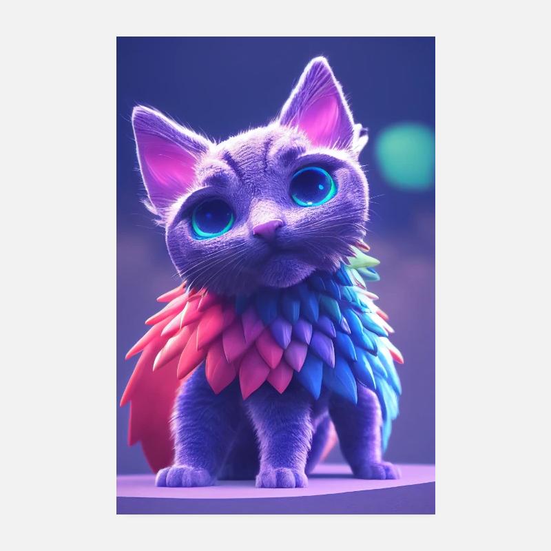 Katze Lila extrem Süß Poster 20x30 cm